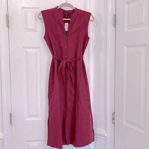 Banana Republic Red Linen Wrap dress